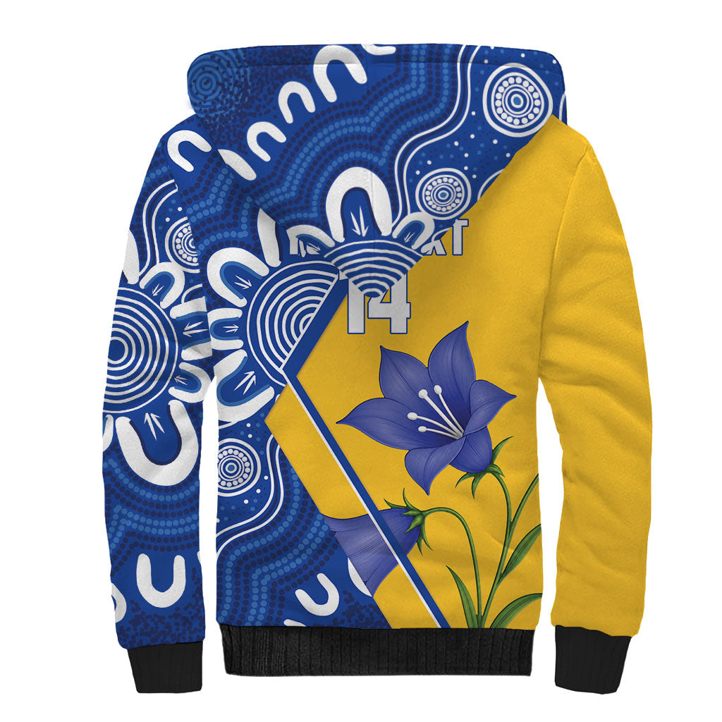 Australian Capital Territory Oztag Custom Sherpa Hoodie ACT Royal Bluebell Indigenous Art