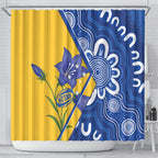 Australian Capital Territory Oztag Shower Curtain ACT Royal Bluebell Indigenous Art