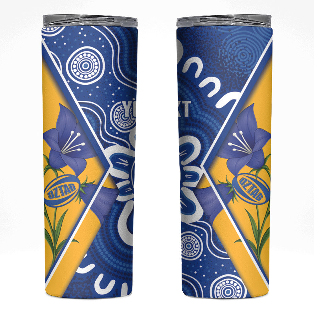 Australian Capital Territory Oztag Custom Skinny Tumbler ACT Royal Bluebell Indigenous Art