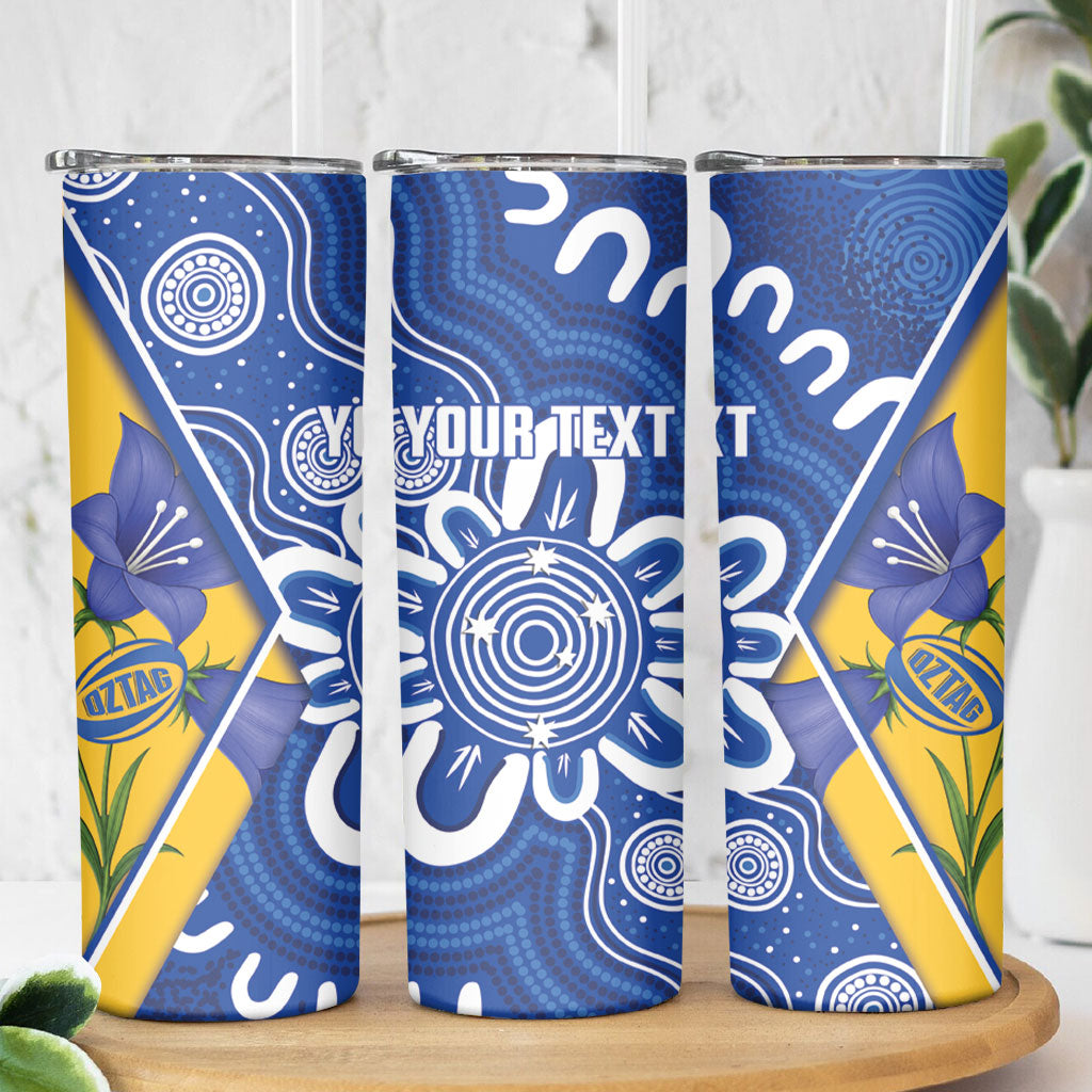 Australian Capital Territory Oztag Custom Skinny Tumbler ACT Royal Bluebell Indigenous Art