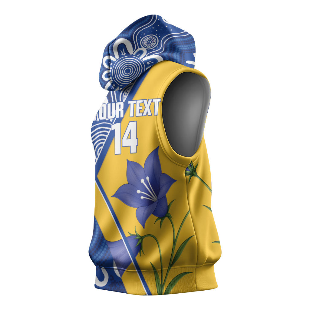 Australian Capital Territory Oztag Custom Sleeveless Hoodie ACT Royal Bluebell Indigenous Art