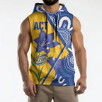 Australian Capital Territory Oztag Custom Sleeveless Hoodie ACT Royal Bluebell Indigenous Art