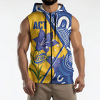 Australian Capital Territory Oztag Custom Sleeveless Zip Hoodie ACT Royal Bluebell Indigenous Art