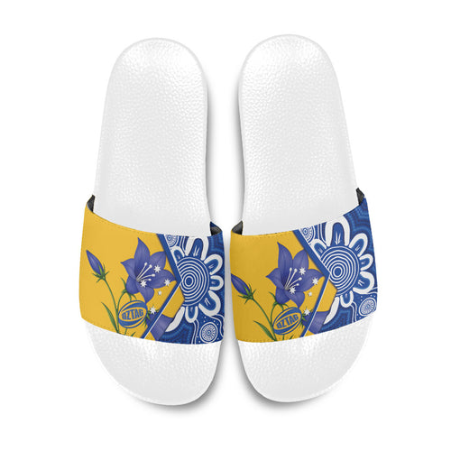 Australian Capital Territory Oztag Slide Sandals ACT Royal Bluebell Indigenous Art