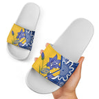 Australian Capital Territory Oztag Slide Sandals ACT Royal Bluebell Indigenous Art