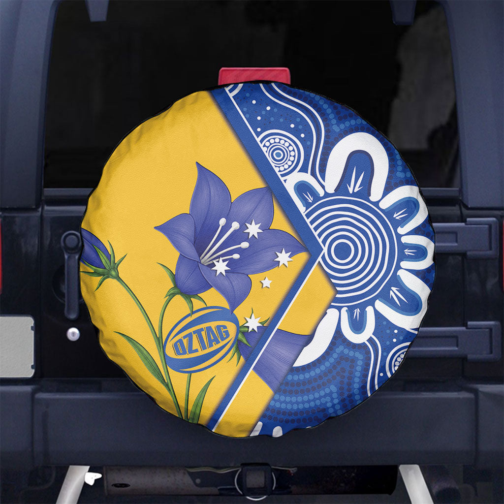 Australian Capital Territory Oztag Spare Tire Cover ACT Royal Bluebell Indigenous Art