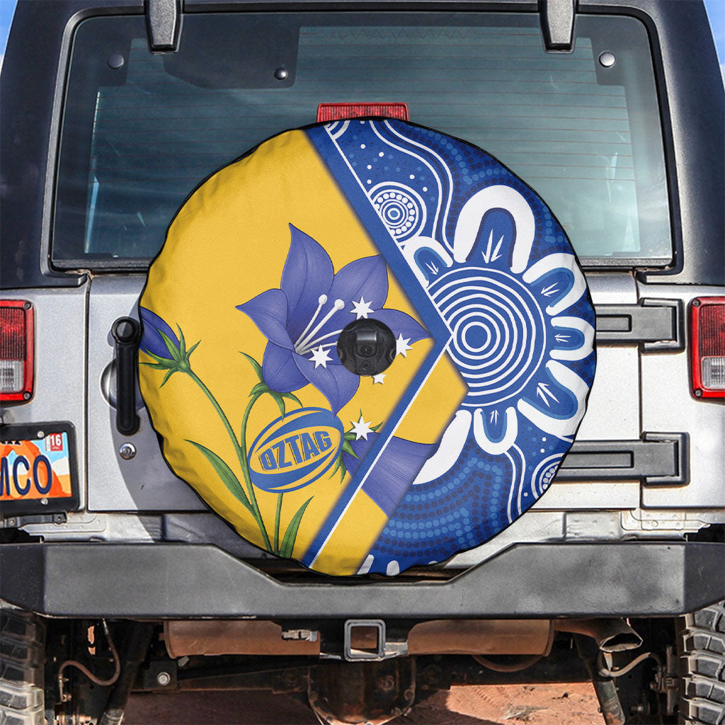 Australian Capital Territory Oztag Spare Tire Cover ACT Royal Bluebell Indigenous Art