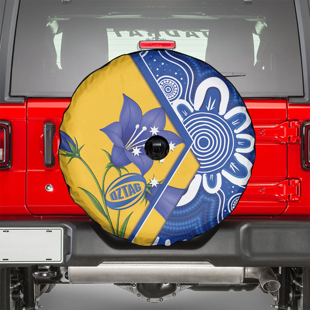 Australian Capital Territory Oztag Spare Tire Cover ACT Royal Bluebell Indigenous Art