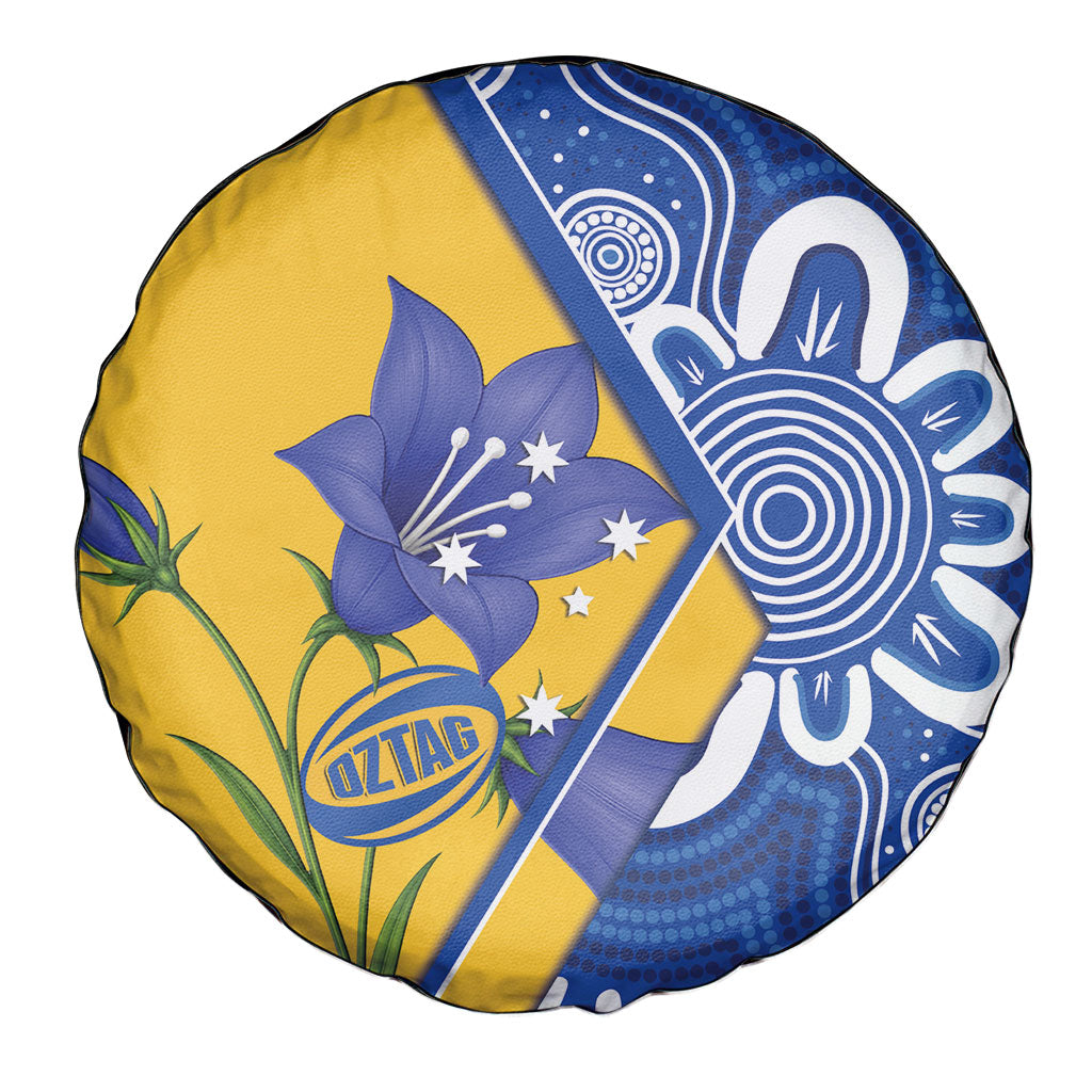 Australian Capital Territory Oztag Spare Tire Cover ACT Royal Bluebell Indigenous Art
