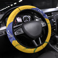Australian Capital Territory Oztag Steering Wheel Cover ACT Royal Bluebell Indigenous Art