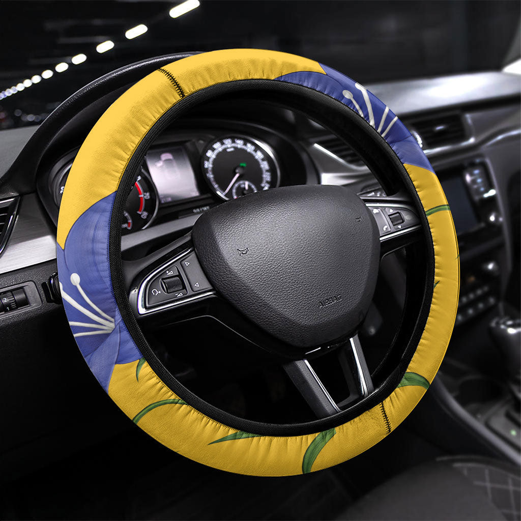 Australian Capital Territory Oztag Steering Wheel Cover ACT Royal Bluebell Indigenous Art