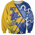 Australian Capital Territory Oztag Custom Sweatshirt ACT Royal Bluebell Indigenous Art