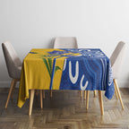 Australian Capital Territory Oztag Tablecloth ACT Royal Bluebell Indigenous Art