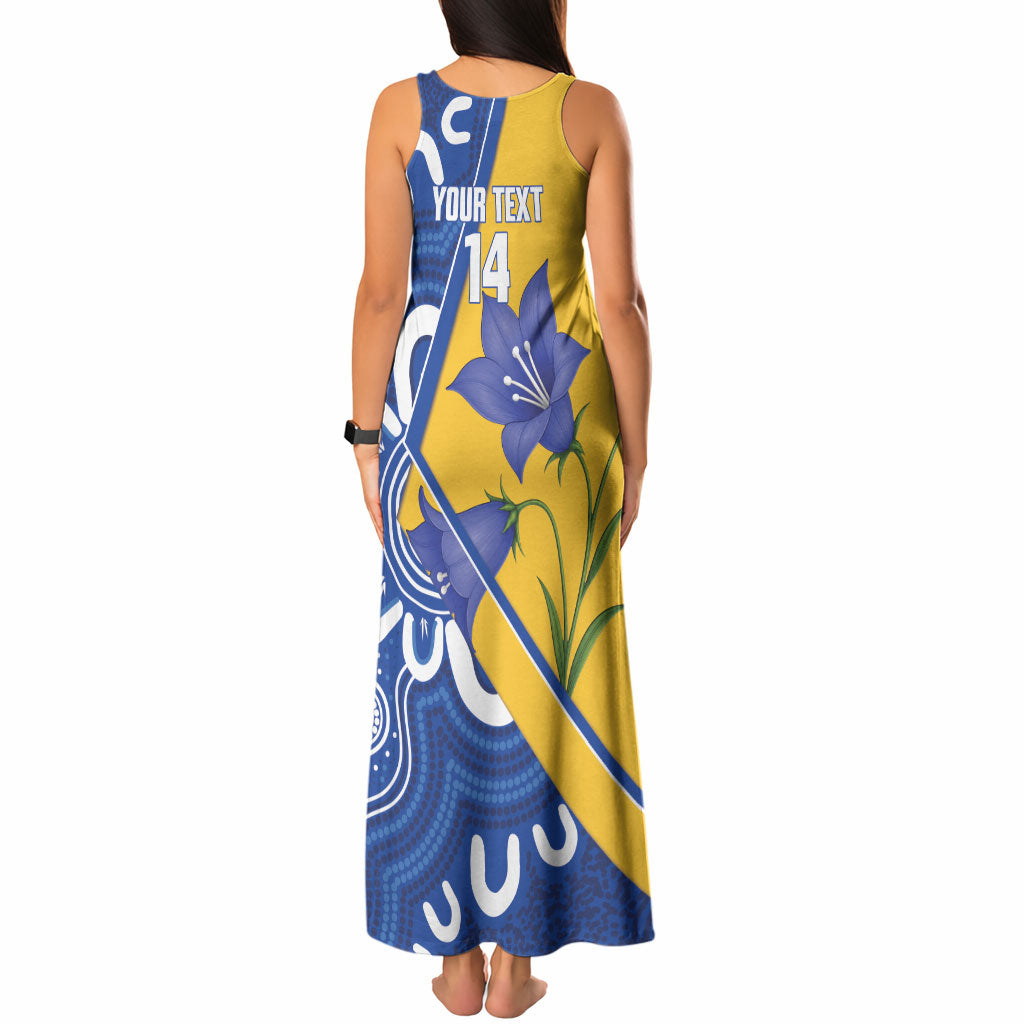 Australian Capital Territory Oztag Custom Tank Maxi Dress ACT Royal Bluebell Indigenous Art