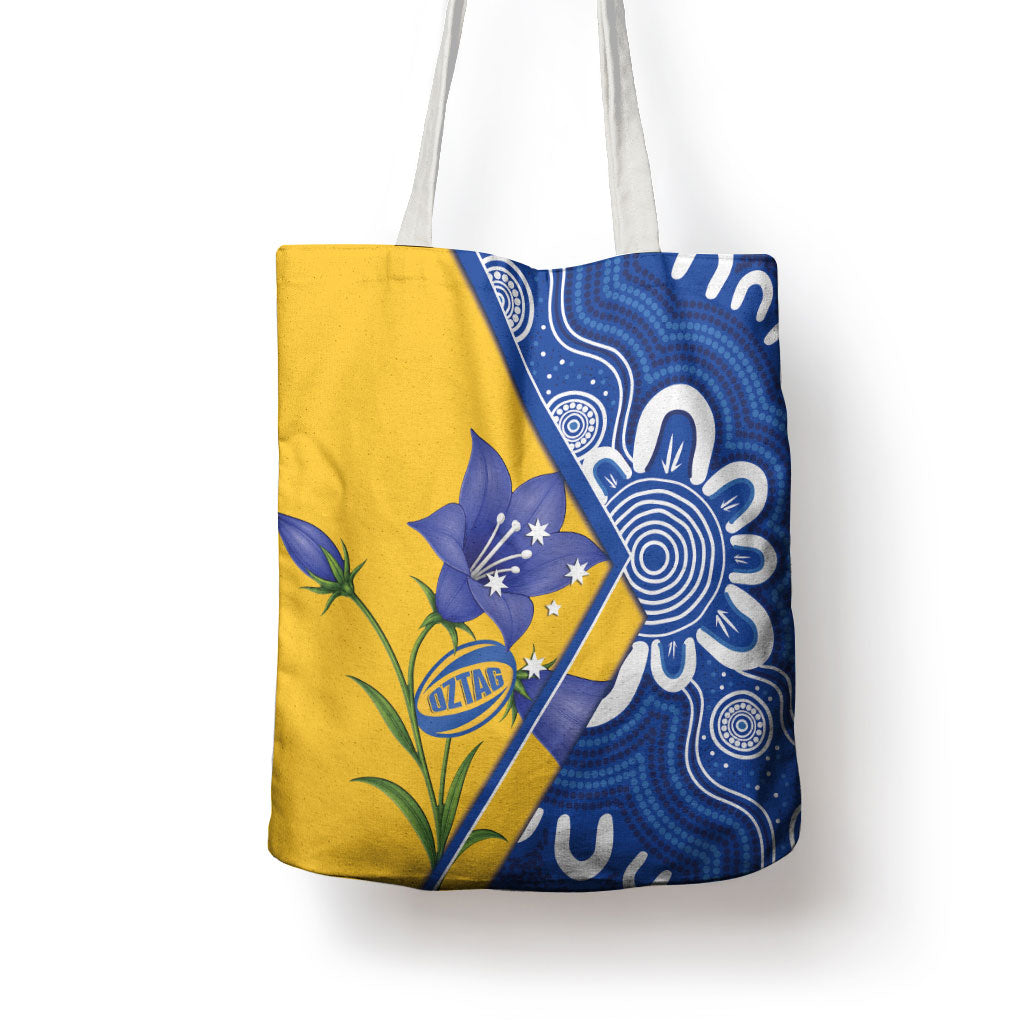 Australian Capital Territory Oztag Tote Bag ACT Royal Bluebell Indigenous Art