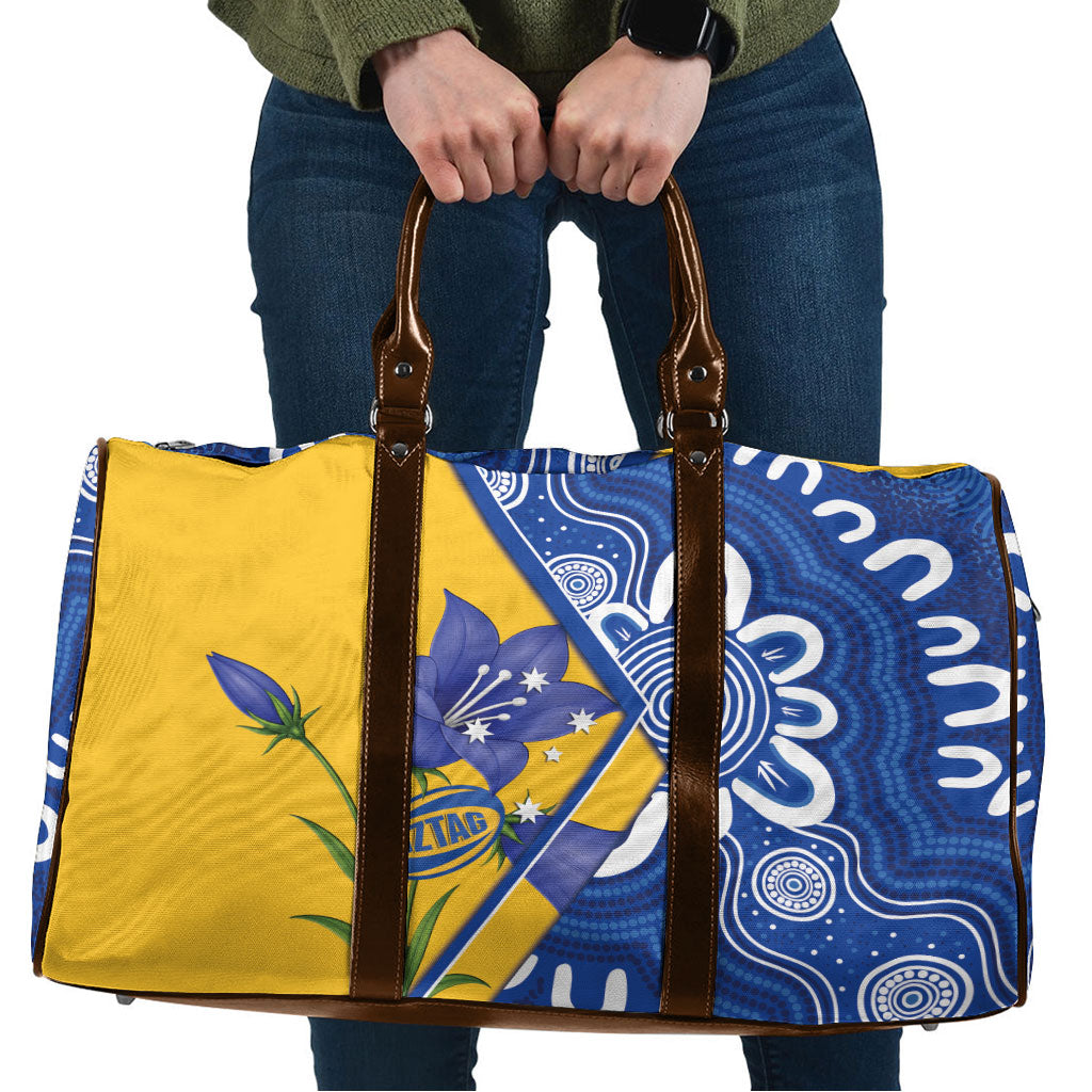 Australian Capital Territory Oztag Travel Bag ACT Royal Bluebell Indigenous Art