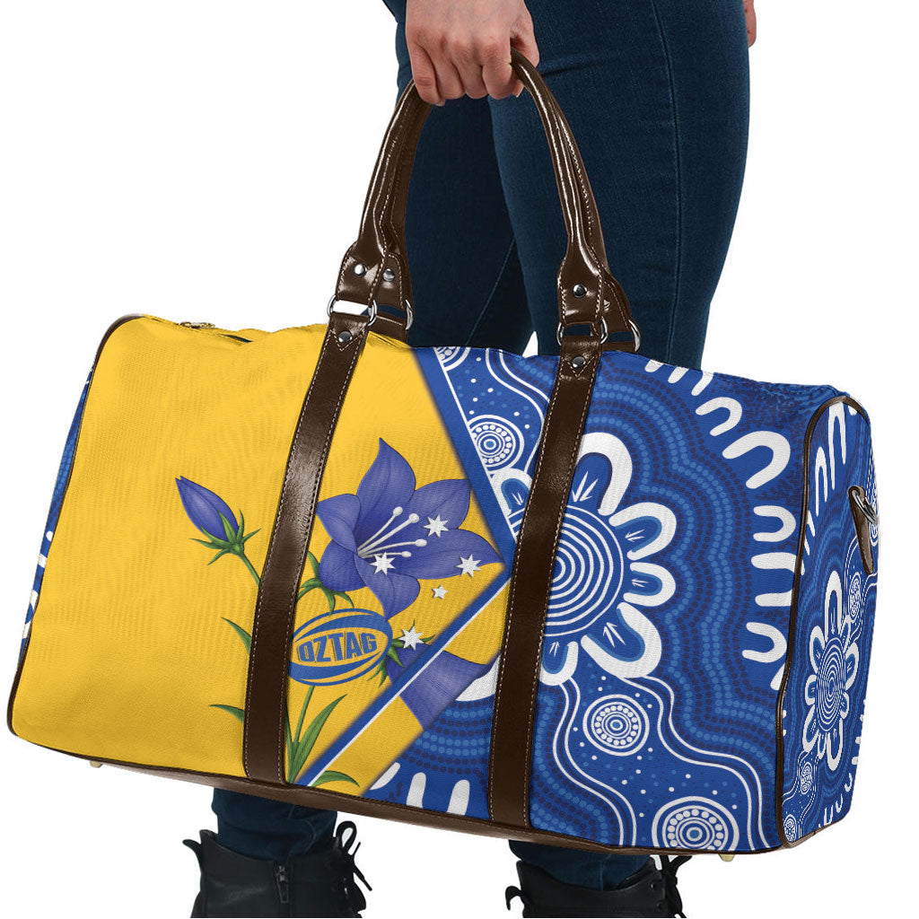Australian Capital Territory Oztag Travel Bag ACT Royal Bluebell Indigenous Art