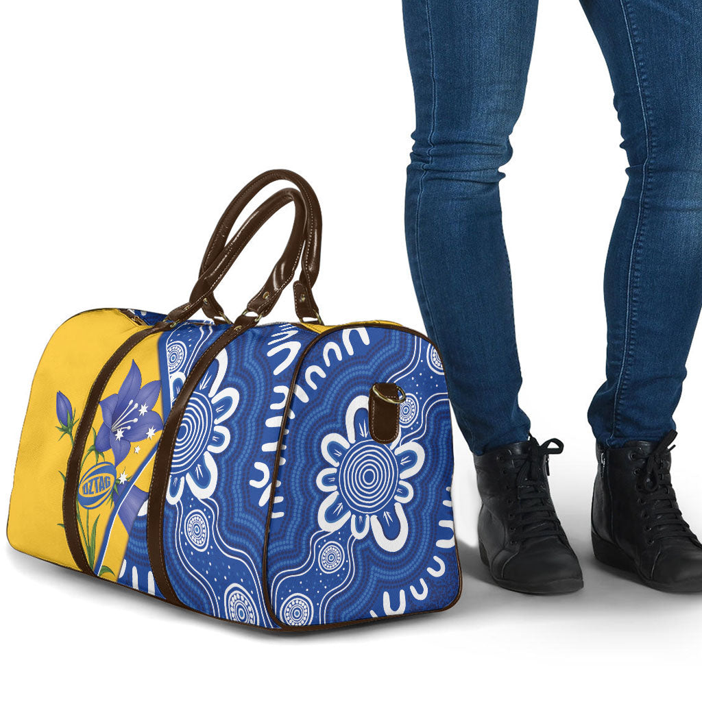 Australian Capital Territory Oztag Travel Bag ACT Royal Bluebell Indigenous Art