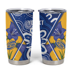 Australian Capital Territory Oztag Custom Tumbler Cup ACT Royal Bluebell Indigenous Art