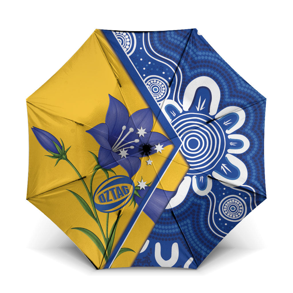 Australian Capital Territory Oztag Umbrella ACT Royal Bluebell Indigenous Art