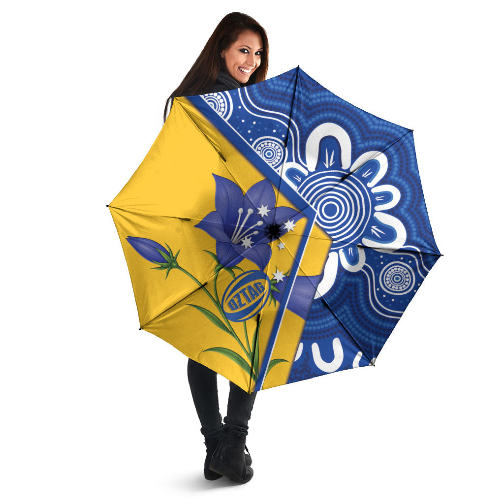 Australian Capital Territory Oztag Umbrella ACT Royal Bluebell Indigenous Art