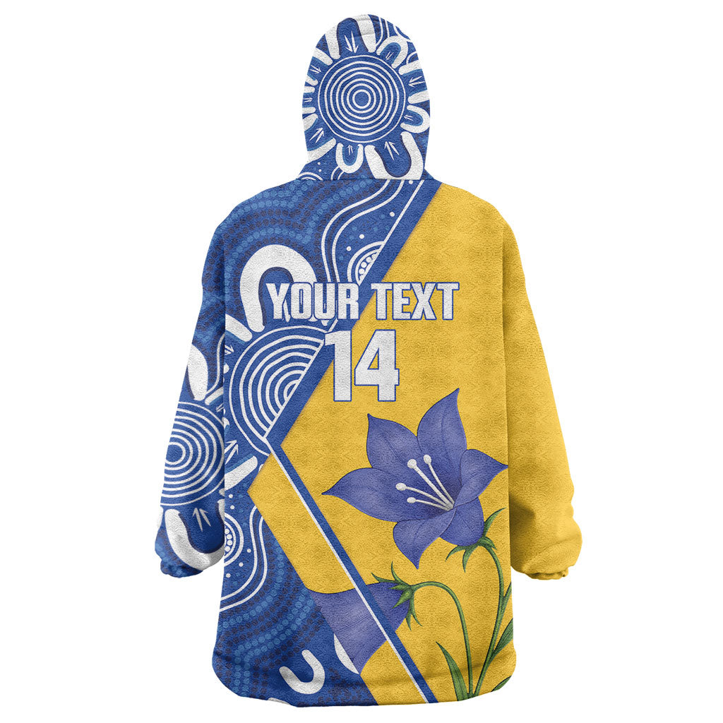 Australian Capital Territory Oztag Custom Wearable Blanket Hoodie ACT Royal Bluebell Indigenous Art
