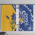 Australian Capital Territory Oztag Window Curtain ACT Royal Bluebell Indigenous Art