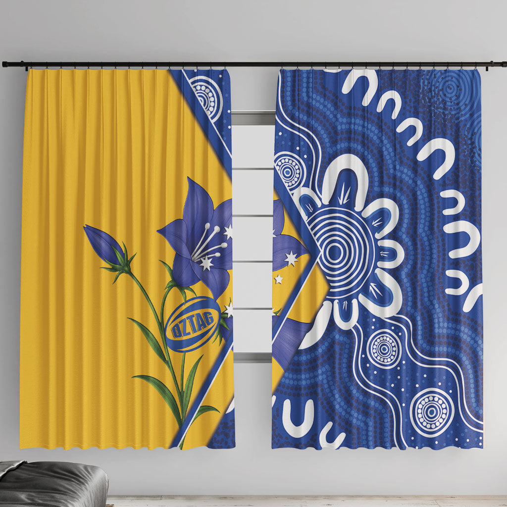 Australian Capital Territory Oztag Window Curtain ACT Royal Bluebell Indigenous Art