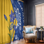 Australian Capital Territory Oztag Window Curtain ACT Royal Bluebell Indigenous Art