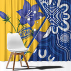 Australian Capital Territory Oztag Window Curtain ACT Royal Bluebell Indigenous Art