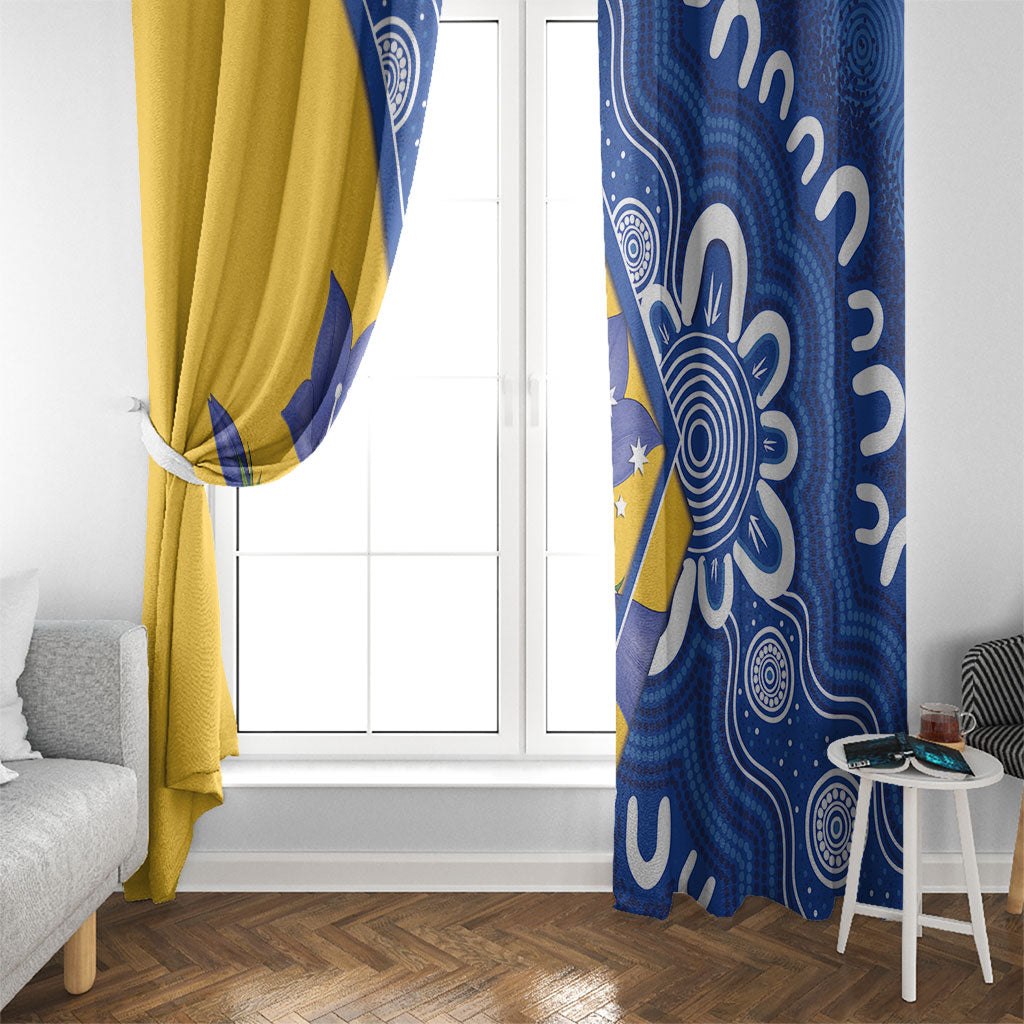 Australian Capital Territory Oztag Window Curtain ACT Royal Bluebell Indigenous Art