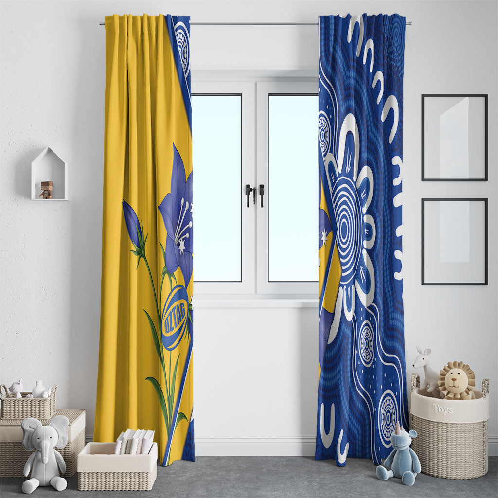 Australian Capital Territory Oztag Window Curtain ACT Royal Bluebell Indigenous Art