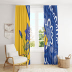 Australian Capital Territory Oztag Window Curtain ACT Royal Bluebell Indigenous Art