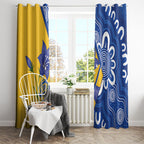 Australian Capital Territory Oztag Window Curtain ACT Royal Bluebell Indigenous Art
