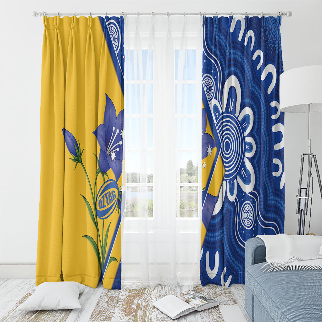 Australian Capital Territory Oztag Window Curtain ACT Royal Bluebell Indigenous Art