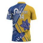 Australian Capital Territory Oztag Custom Zipper Polo Shirt ACT Royal Bluebell Indigenous Art