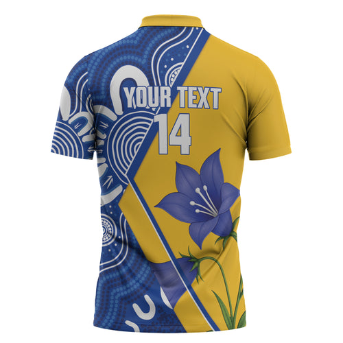 Australian Capital Territory Oztag Custom Zipper Polo Shirt ACT Royal Bluebell Indigenous Art