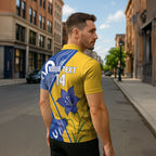 Australian Capital Territory Oztag Custom Zipper Polo Shirt ACT Royal Bluebell Indigenous Art