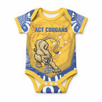 ACT Cougars Oztag Custom Baby Onesie Australian Capital Territory Indigenous Art