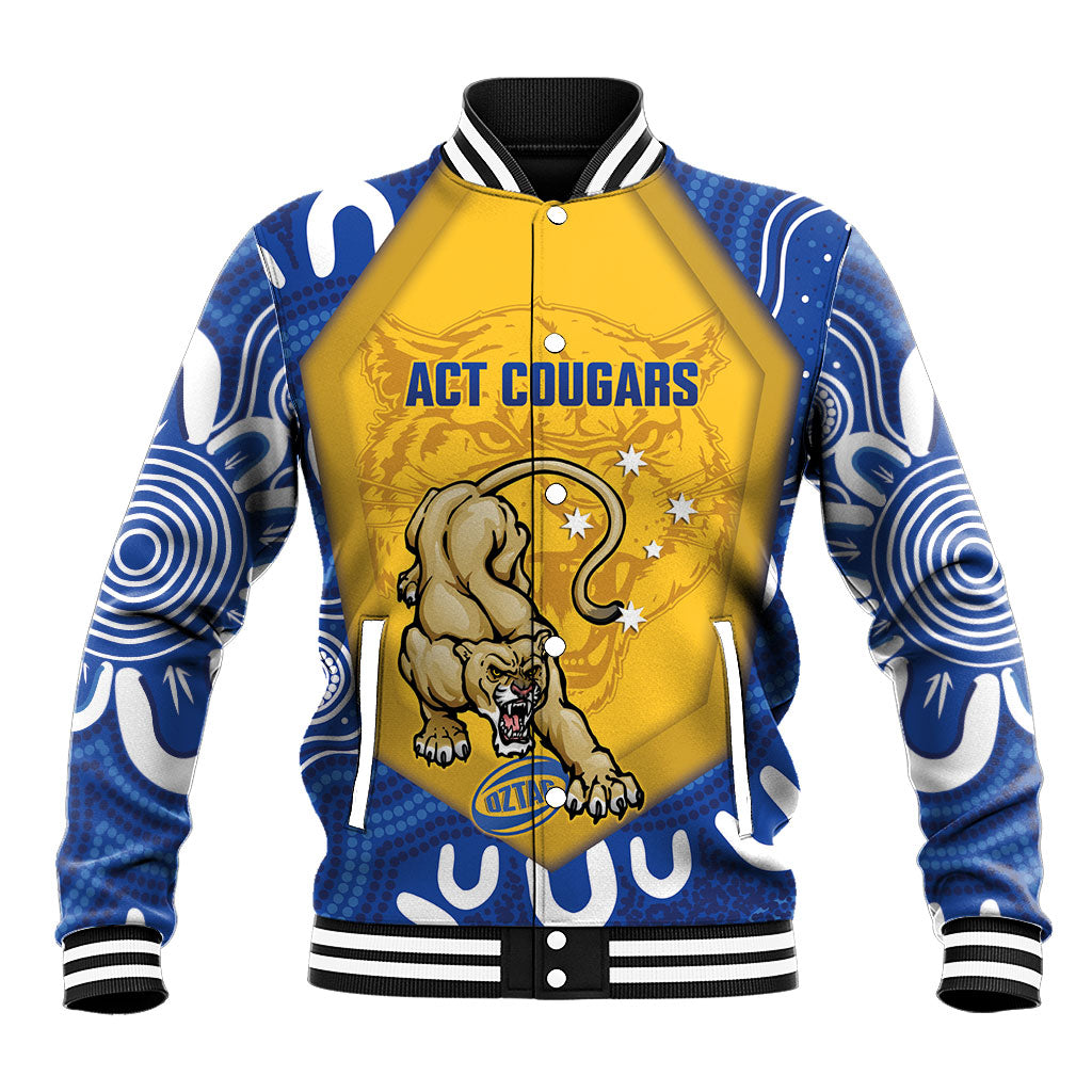 ACT Cougars Oztag Custom Baseball Jacket Australian Capital Territory Indigenous Art