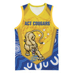 ACT Cougars Oztag Custom Basketball Jersey Australian Capital Territory Indigenous Art