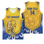 ACT Cougars Oztag Custom Basketball Jersey Australian Capital Territory Indigenous Art