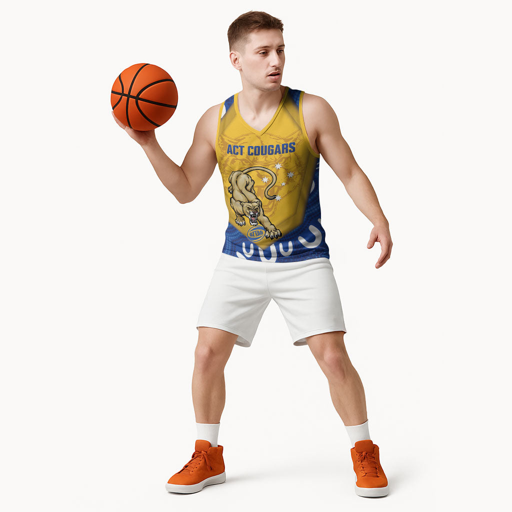 ACT Cougars Oztag Custom Basketball Jersey Australian Capital Territory Indigenous Art