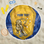 ACT Cougars Oztag Custom Beach Blanket Australian Capital Territory Indigenous Art