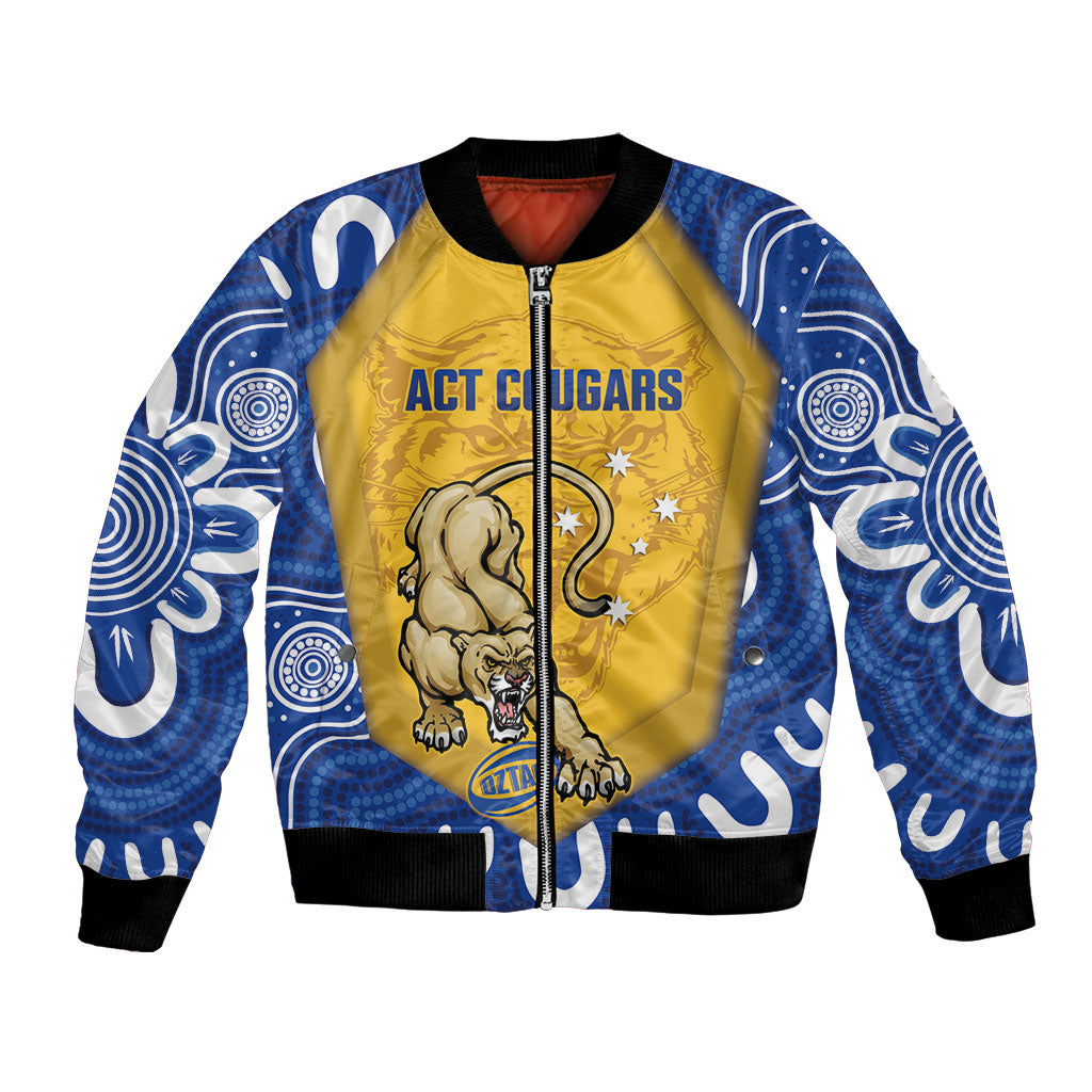 ACT Cougars Oztag Custom Bomber Jacket Australian Capital Territory Indigenous Art