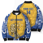 ACT Cougars Oztag Custom Bomber Puffer Jacket Australian Capital Territory Indigenous Art