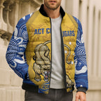 ACT Cougars Oztag Custom Bomber Puffer Jacket Australian Capital Territory Indigenous Art