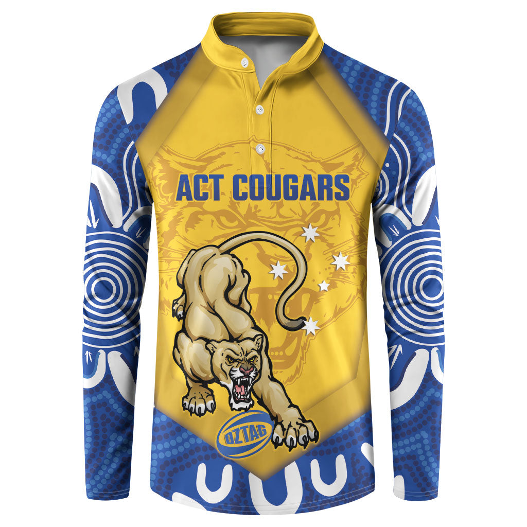 ACT Cougars Oztag Custom Button Sweatshirt Australian Capital Territory Indigenous Art