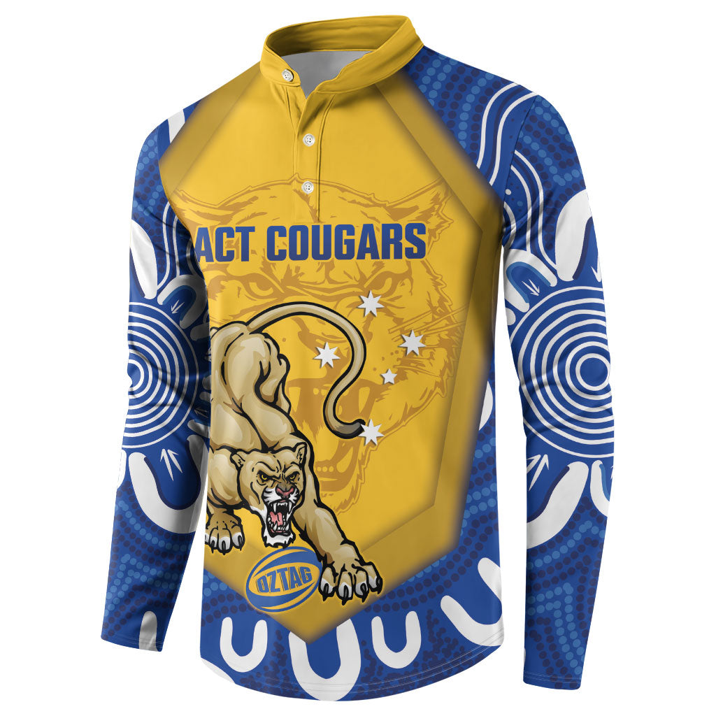 ACT Cougars Oztag Custom Button Sweatshirt Australian Capital Territory Indigenous Art