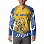 ACT Cougars Oztag Custom Button Sweatshirt Australian Capital Territory Indigenous Art